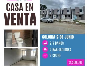Casa · 2 Recámaras · 2 Estacionamientos · Casa - 2 de Junio