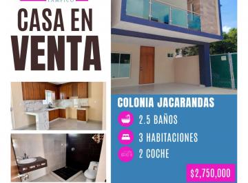 Casa · 3 Recámaras · 3 Estacionamientos · Casa - Fraccionamiento Jacarandas