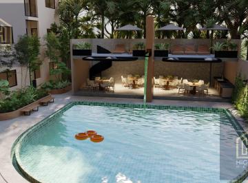 Departamento · 99m² · 2 Recámaras · 2 Estacionamientos · Venta de Departamento en Playa del Carmen con Alberca, Gimnasio