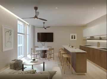 Sala, Comedor y Cocina · Departamento en Venta en Temozón Norte, Mérida