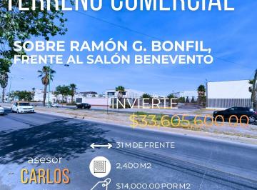 Terreno / Lote , Pachuca · Terreno Comercial en Venta Frente a G. Bonfil Esquina con Zona 2,400 m²