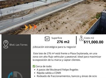 Terreno / Lote , Pachuca · Lotes Comerciales Frente a Plaza Explanada Sobre Las Torres 276 m²