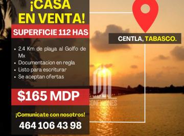 Terreno comercial , Centla · Terreno en Venta, 112 Ha, Centla Tabasco