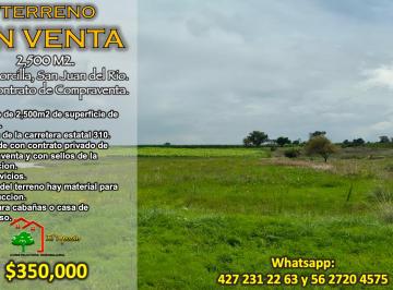 Terreno / Lote , San Juan del Río · La Laborcilla en Venta de 2,500 m² de Terreno Cerca de La Carretera Estatal 310