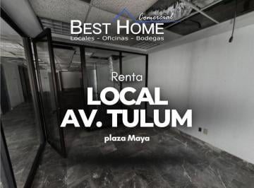 Local comercial · 194m² · 4 Recámaras · 3 Estacionamientos · Se Renta Local en Cancún Planta Baja 194 m² Av Tulum Plaza Maya