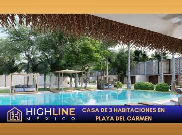 Casa · 129m² · 3 Recámaras · 2 Estacionamientos · Casa en Venta de 3 Habitaciones en Playa del Carmen con Alberca Propia a 10 Min de La Quinta