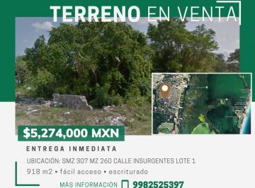 Terreno / Lote , Cancún · Terreno en Venta Cancún 918 m²