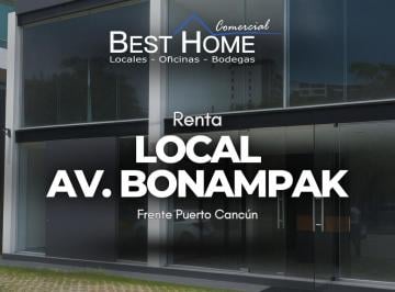 Local comercial · 385m² · 9 Estacionamientos · Local en Renta en Av Bonampak Frente Puerto Cancún.