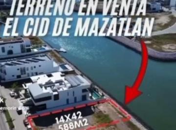 Terreno / Lote , Mazatlán · En Venta Terreno en Mazatlan de 588 m² Frente Al Canal de Navegacion en El Cid con Una Hermosa Vista