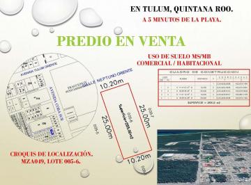 Terreno / Lote · 550m² · Terreno en Venta - Tulum Centro - Excelente Ubicación