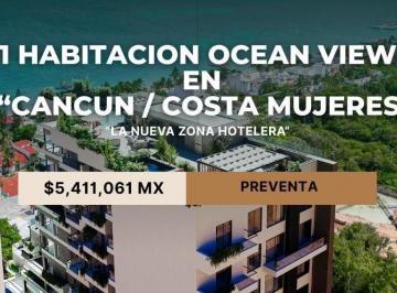 Departamento · 75m² · 1 Recámara · 1 Estacionamiento · Venta de Loft en Cancun con Alberca y Gimnasio