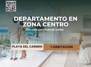 Departamento · 40m² · 1 Recámara · 1 Estacionamiento · Departamento en Centro de Playa del Carmen de 1 Habitacion con Alberca