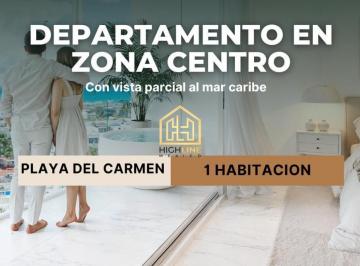 Departamento · 40m² · 1 Recámara · 1 Estacionamiento · Departamento en Centro de Playa del Carmen de 1 Habitacion con Alberca
