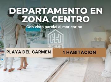 Departamento · 40m² · 1 Recámara · 1 Estacionamiento · Departamento en Centro de Playa del Carmen de 1 Habitacion con Alberca