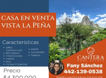 Casa de 3 habitaciones, Tolimán · Casa en Venta Estilo Mexicano con Vista a La Peña