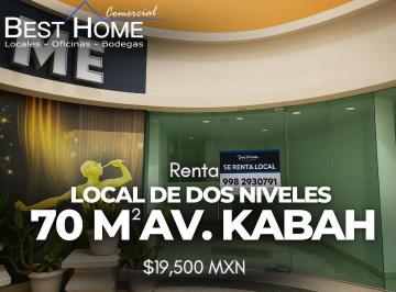 Local comercial · 70m² · 2 Estacionamientos · Local Dos Niveles en Renta 70 m² en Plaza Punta Kabah - Cancún