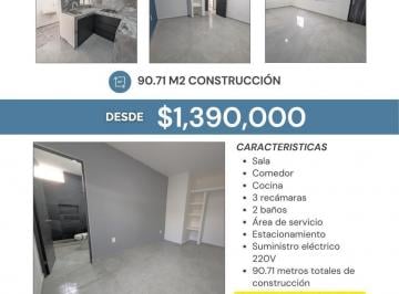 Departamento · 90m² · 3 Recámaras · 2 Estacionamientos · Departamentos en Venta en Col. Luna Luna, Cd. Madero, Tamps.