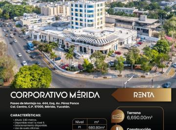 Oficina · 6690m² · Oficinas en Renta en Paseo de Montejo, Mérida – con Aire Acondicionado y Vista Panorámica