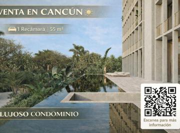 Departamento · 55m² · 1 Recámara · Departamento Loft en Venta en Cancún con Alberca y Elevador
