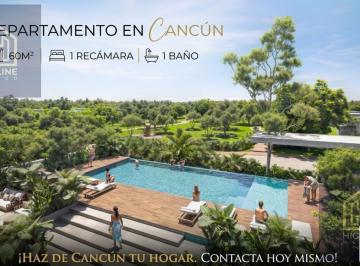 Departamento · 60m² · 1 Recámara · Departamento en Venta en Cancún 1 Recamara con Ludoteca y Bar