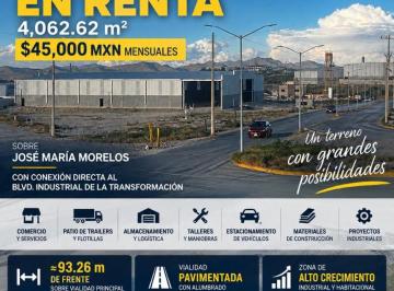 Terreno / Lote Renta · Terreno en Renta Ramos Arizpe Esquina 4060 m