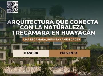 Departamento · 93m² · 2 Recámaras · 1 Estacionamiento · Departamento en Venta en Cancun 1 Habitación con Alberca, Gimnasio, Lobby