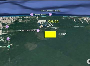 Terreno / Lote , Solidaridad · Terreno 5 Has en Riviera Maya Ideal Para Inversion Turistica