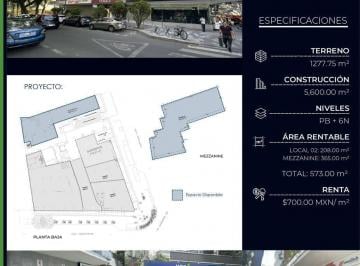 Local comercial · 1277m² · Local en Renta en Hipódromo - Condesa, Cdmx – Ubicado Sobre Iztaccíhuatl