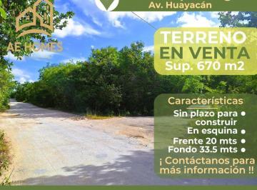 Terreno / Lote · 670m² · Terreno en Venta en Cancun Av Huayacan Col. El Pedregal Ae204