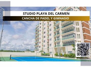 Departamento · 41m² · 1 Recámara · 1 Estacionamiento · Venta de Studio Playa del Carmen con Rooftop Alberca y Cancha de Padel