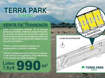 Terreno industrial , García · Se Venden 3 Terrenos Industriales de 990 m² Cada Uno, $4,400 El m² en Arco Vial