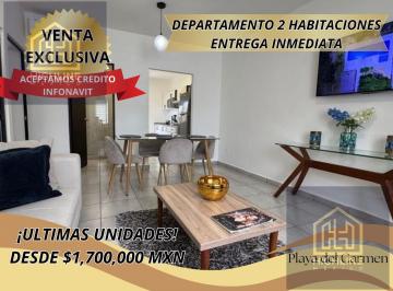 Departamento · 59m² · 2 Recámaras · 1 Estacionamiento · Departamento 2 Recamaras en Playa del Carmen Entrega Inmediata