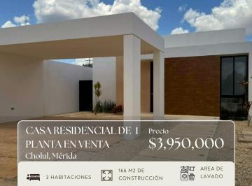Casa · 166m² · 3 Recámaras · 2 Estacionamientos · Venta Casa en Privada Fiora, Cholul Mérida