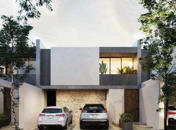 Casa en condominio · 165m² · 3 Recámaras · 2 Estacionamientos · Casas en Venta en Cholul, Mérida – Modelo de 3 Recámaras