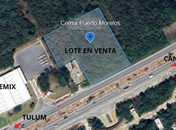 Terreno / Lote en Venta  Puerto Morelos · Terreno Frente a Carretera Federal en Puerto Morelos – 8,710 m²