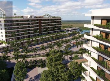 Departamento · 87m² · 2 Recámaras · Departamento en Venta en Puerto Morelos 1 Recamara con Estacionamiento y Alberca
