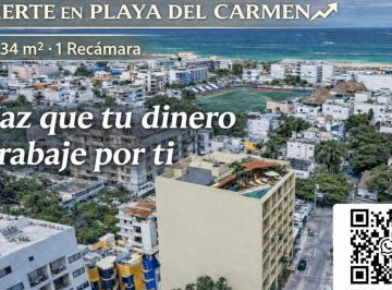 Departamento · 34m² · 1 Recámara · Departamento Estudio en Venta en Playa del Carmen con Elevador y Coworking
