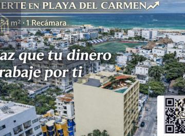 Departamento · 34m² · 1 Recámara · Departamento Estudio en Venta en Playa del Carmen con Elevador y Coworking