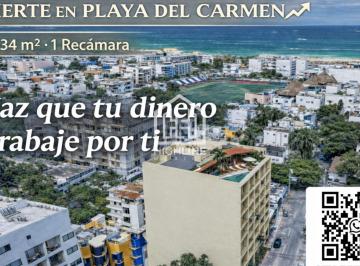 Departamento · 34m² · 1 Recámara · Departamento Estudio en Venta en Playa del Carmen con Elevador y Coworking