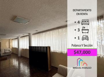 Departamento · 220m² · 1 Estacionamiento · Departamento en Renta Lope de Vega en Polanco V Secc. Miguel Hidalgo
