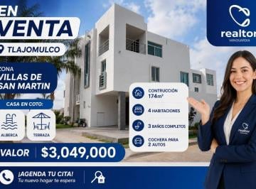 Casa en condominio de 4 habitaciones, Tlajomulco de Zúñiga · Casa en Venta en Tlajomulco de Zuñiga, Jalisco (Coto Villas de San Martin)