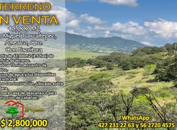 Terreno / Lote , Amealco de Bonfil · San Miguel Tlaxcaltepec en Venta de 4.5 Ha Boscosas con Escrituras
