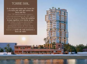 Departamento de 2 habitaciones, Boca del Río · Departamentos Playa, Torre Sol, Costa Sol, 19000 m², 2000 m² Amenidades y Albercas, 50 y 60 M/s/ Int