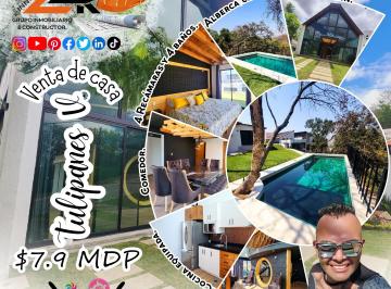 Casa de 4 habitaciones, Ixtapan de la Sal · Tulipanes V Residencia de un Nivel, con Diseño a Doble Altura, Nueva, Amueblada, Alberca y Jardín.