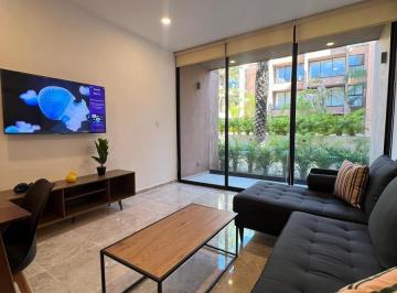 Departamento · 90m² · 2 Recámaras · 2 Estacionamientos · Departamento Amueblado en Renta en Planta Baja de 2 Recámaras