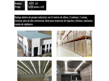 Bodega comercial · 4073m² · Bodega en Renta en San Martín Obispo