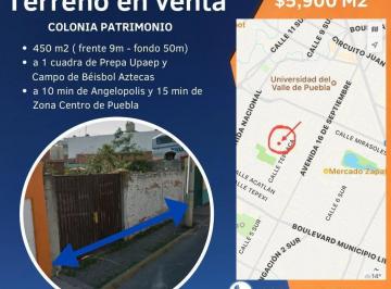 Terreno / Lote , Puebla · Padrisimo Terreno a 1 Cuadra de La Upaep Grande, Regular, Bardeado, Plano Excelente Inversión 440 m