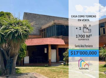 Terreno / Lote · 1700m² · Casa en Venta Como Terreno Para Proyecto Inmobiliario, Tláhuac