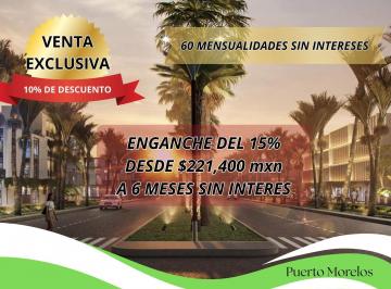 Terreno / Lote · 434m² · Terreno 434 m² en Venta Puerto Morelos con Casa Club Piscina y Amenidades
