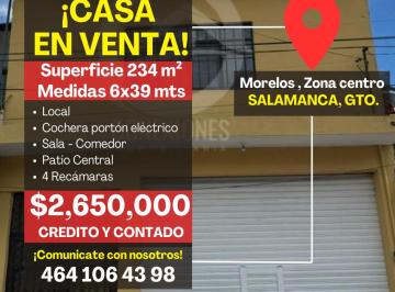 Casa de 4 habitaciones, Salamanca · Casa en Venta, Calle Morelos, Salamanca Gto